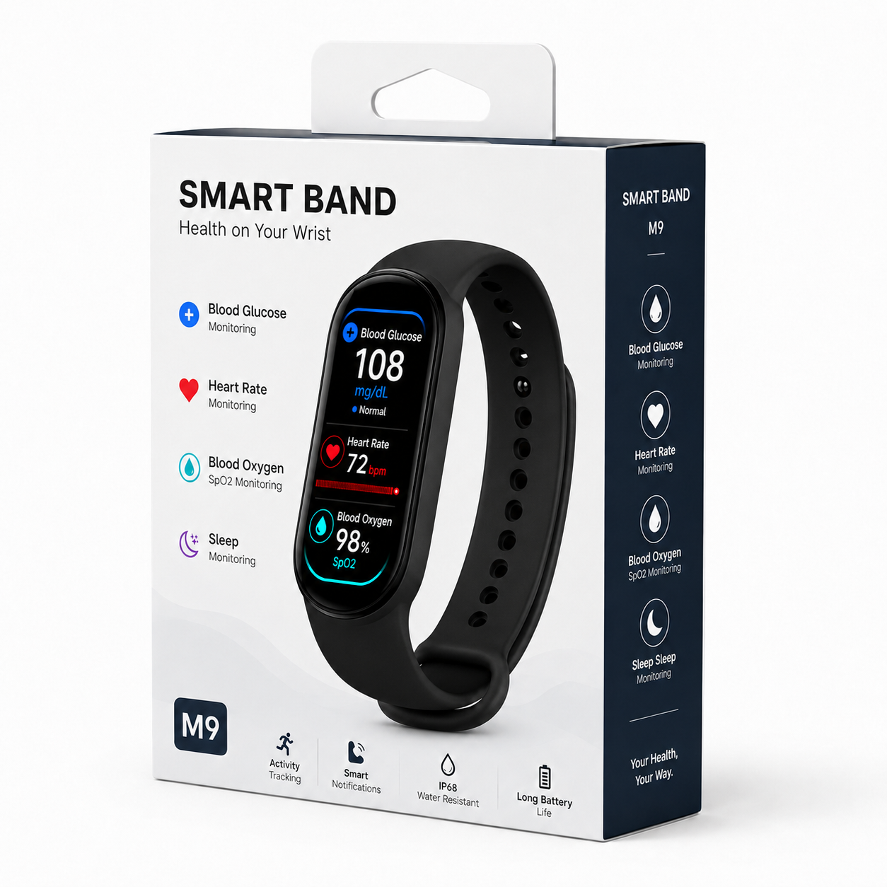 🔥60% OFF Launch Offer 🏆 2026 Pryxo™ M9 Non-Invasive Smart Band │12 health reports │ No-Prick📈