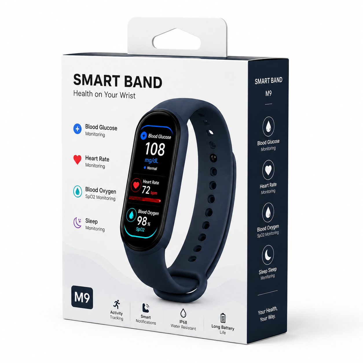 🔥60% OFF Launch Offer 🏆 2026 Pryxo™ M9 Non-Invasive Smart Band │12 health reports │ No-Prick📈