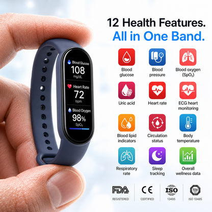 🔥60% OFF Launch Offer 🏆 2026 Pryxo™ M9 Non-Invasive Smart Band │12 health reports │ No-Prick📈
